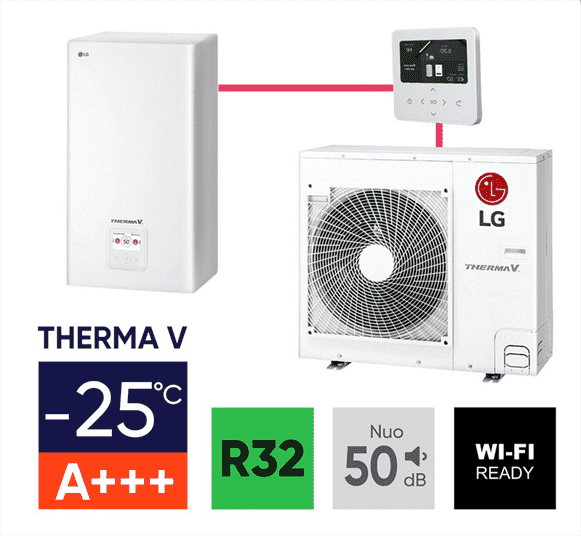 Šilumos siurblys Oras-Vanduo LG Therma V, Split, 5.5 kW nuotrauka